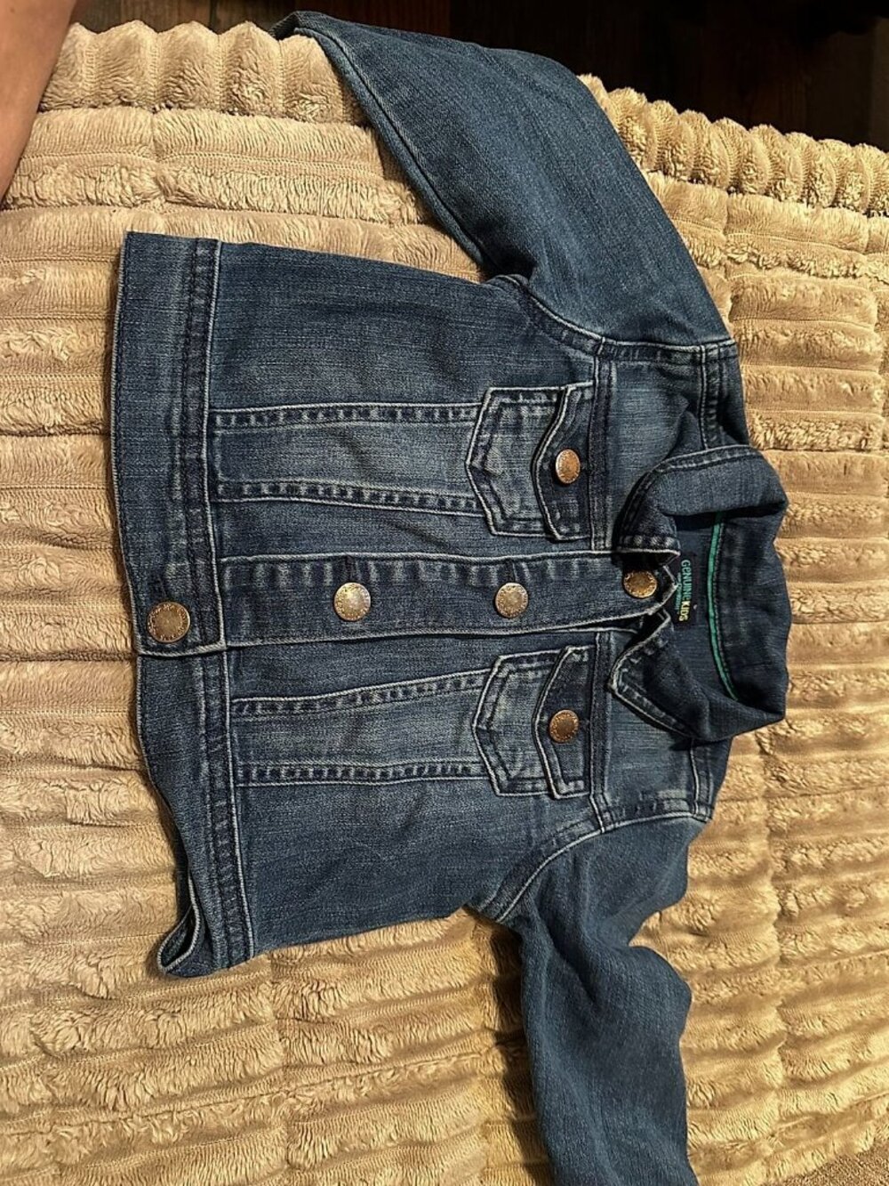 Genuine Kids from OshKosh Toddler Denim Trucker Jacket, Washed Blue, Size 2T